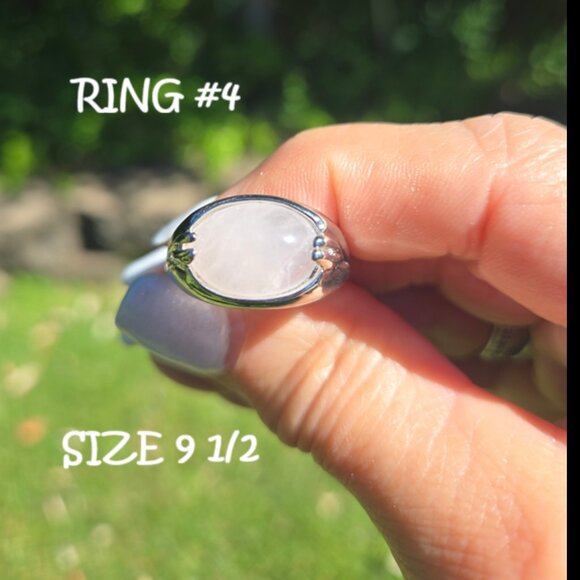 Rose Quartz Gemstone Rings, Various Sizes - Picture 6 of 11